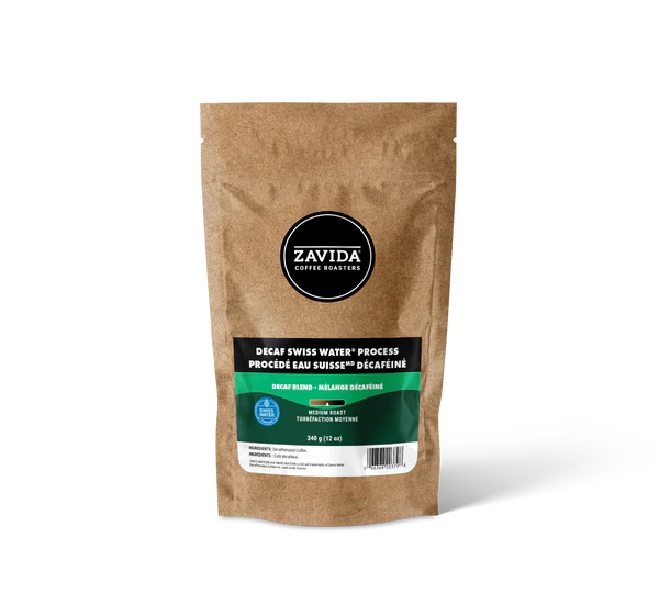 Кава Zavida Decaf Swiss Water® Process "Оброблено Швейцарською водою Без кофеїну" Обсмаження Середнє 340г (мелена)